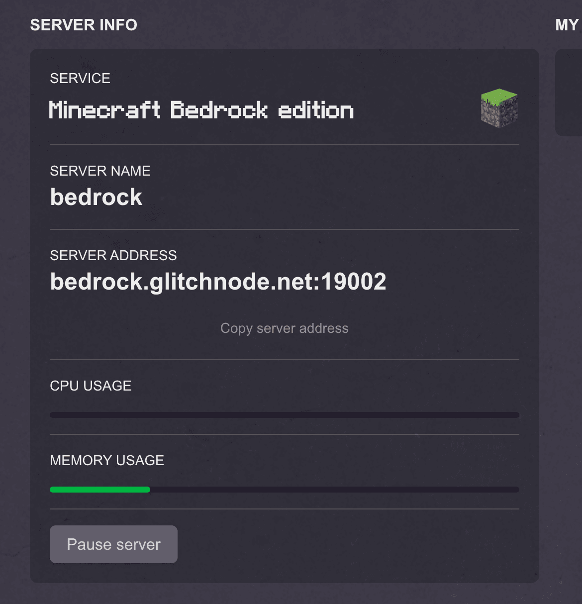 New server creation form screenshot